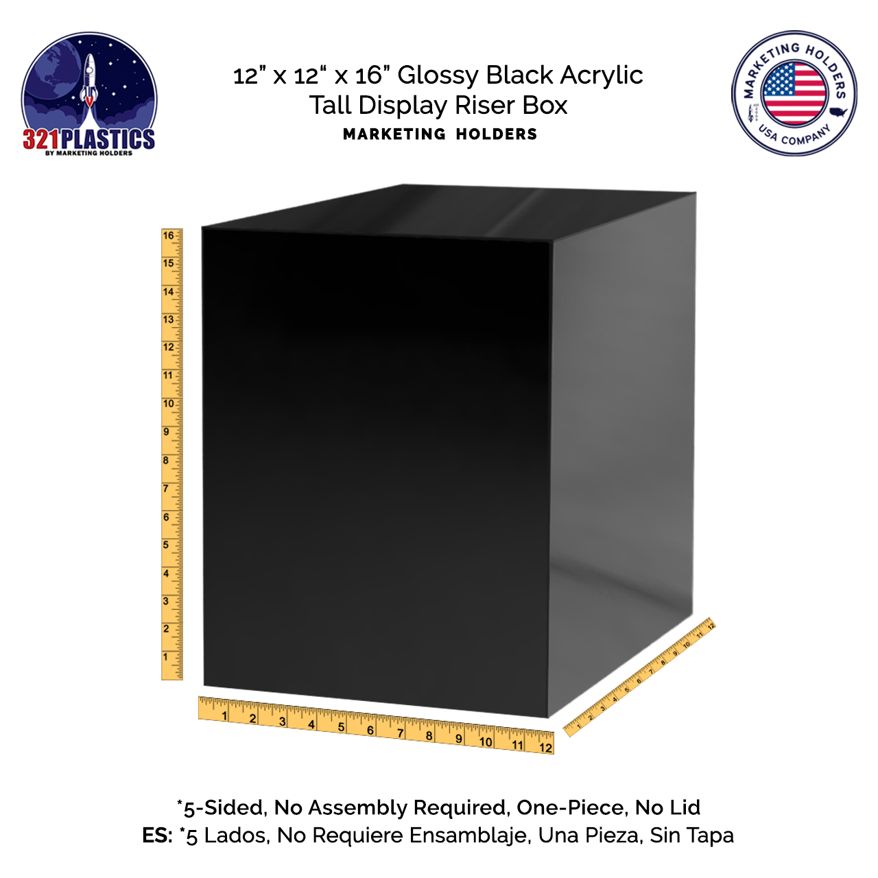 18 x 12 x 12 Clear Acrylic Display Box with One Open Side No Lid  Versatile Rectangular One Piece Plexiglass Merchandise Storage Bin or  Retail