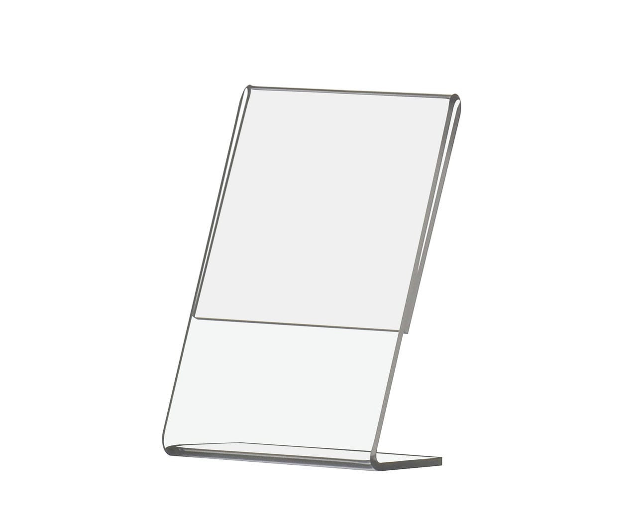 2.25W x 3.25H Small Sign Holder Tabletop Slant Back Side Load