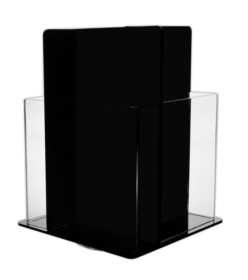 4 1/8"W TriFold Menu Literature Holder Rotating with 4 Pockets