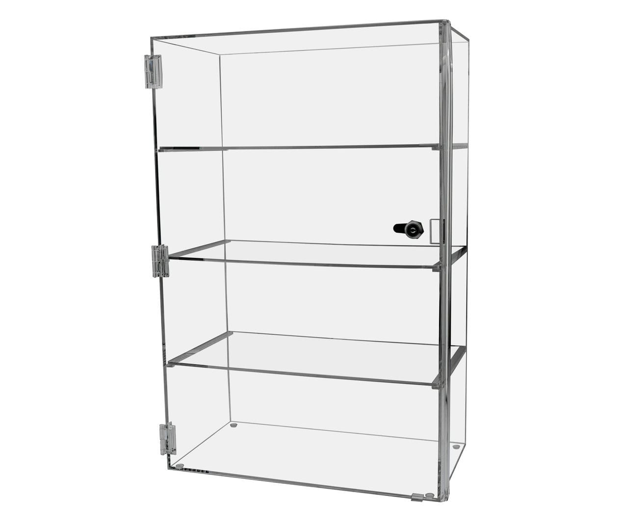 12W x 12D x 16H Acrylic Locking Display Cabinet 3 Shelves