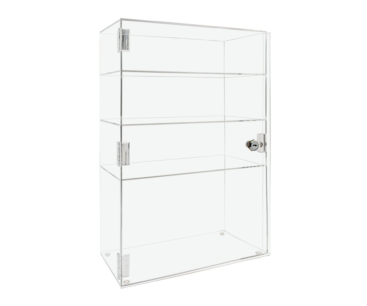 Marketing Holders Countertop Clear Acrylic Cabinet Free Standing Vertical  Three Shelf 12 x 6 x 19 Locking Display with Two Keys Retail Merchandise