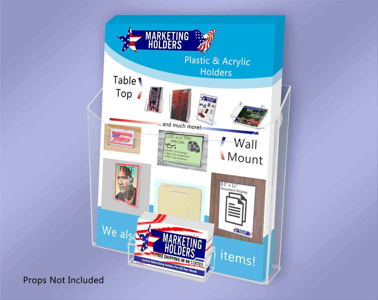 Bifold Holder With A Business Card Pocket And Suction Cups wall view