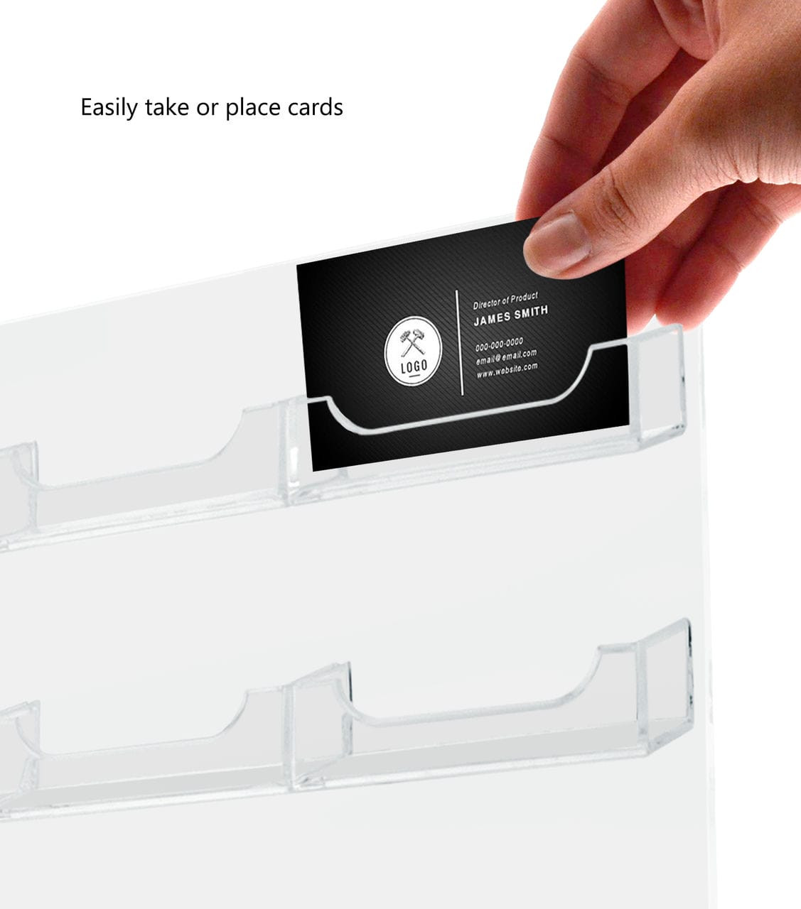 48 Pocket Wall Mount Business Card Holder Lightweight Rack