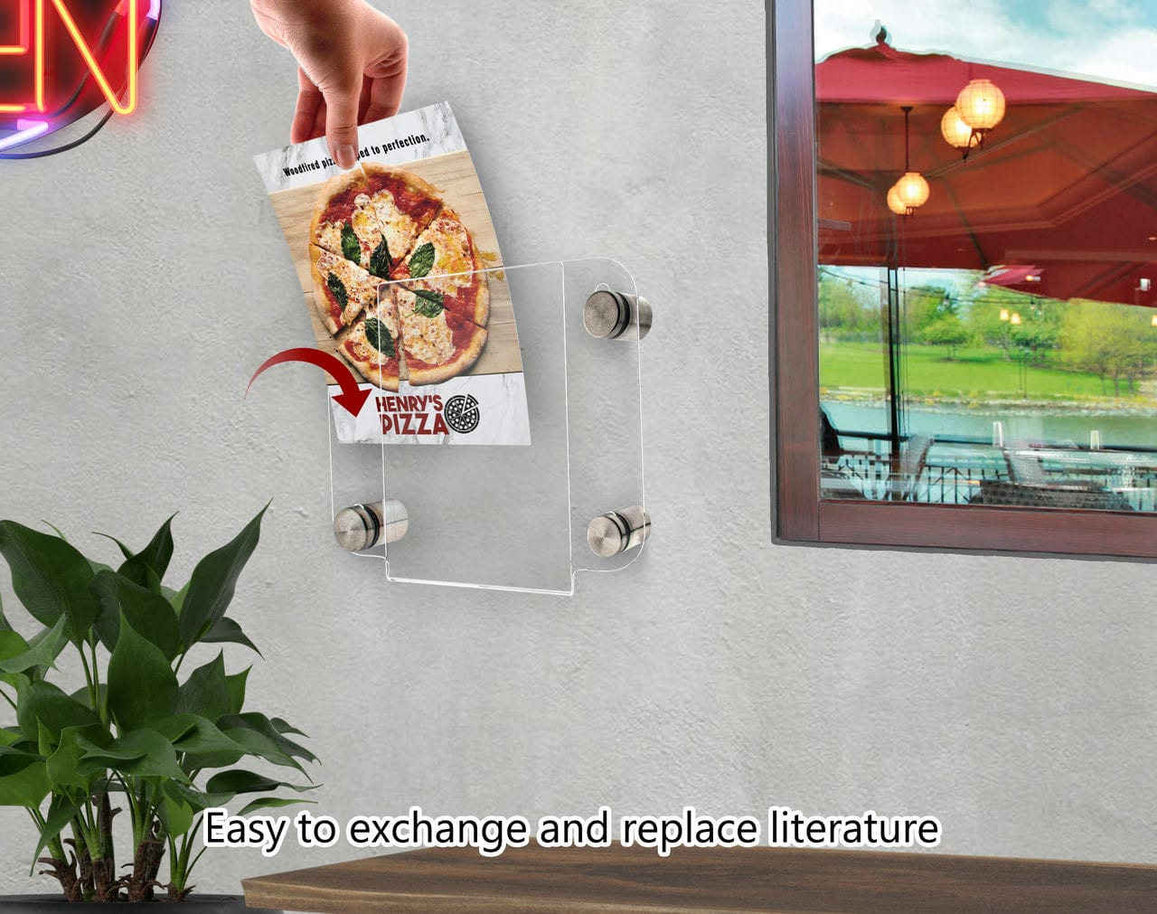 Five by Seven photo frame with standoffs on wall