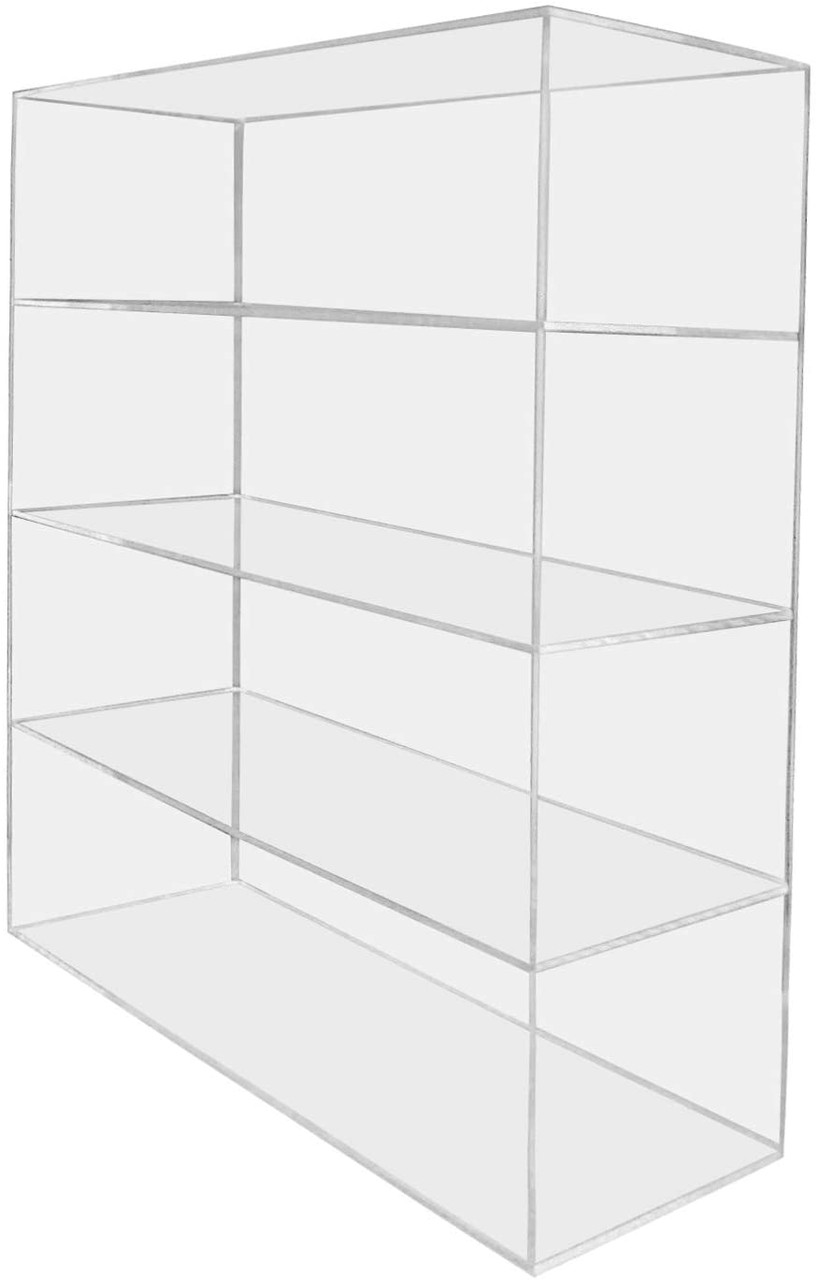 16 x 6 x 19 Retail 3 Shelf Display Case Clear Acrylic Free Standing