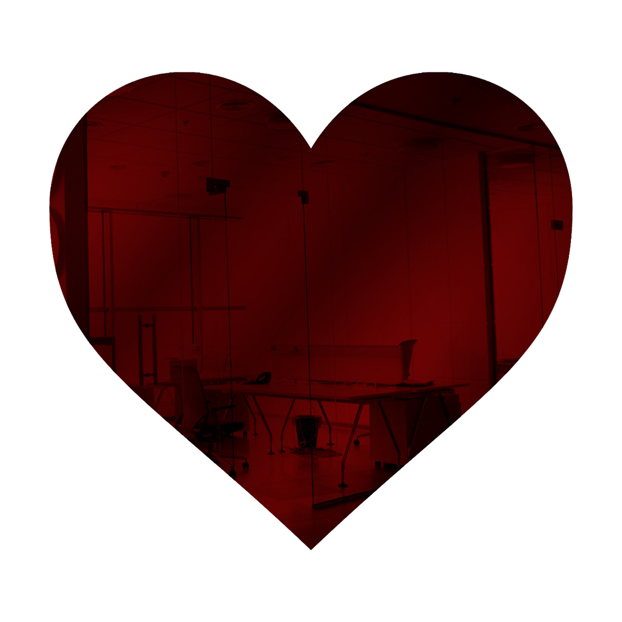 Dark Red Heart Mirror