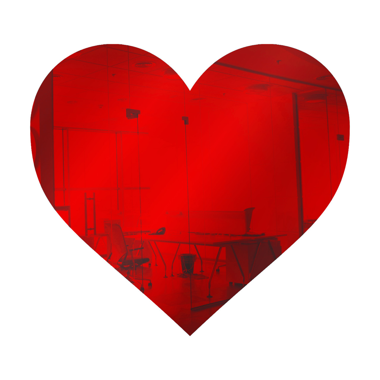 Light Red Heart Mirror