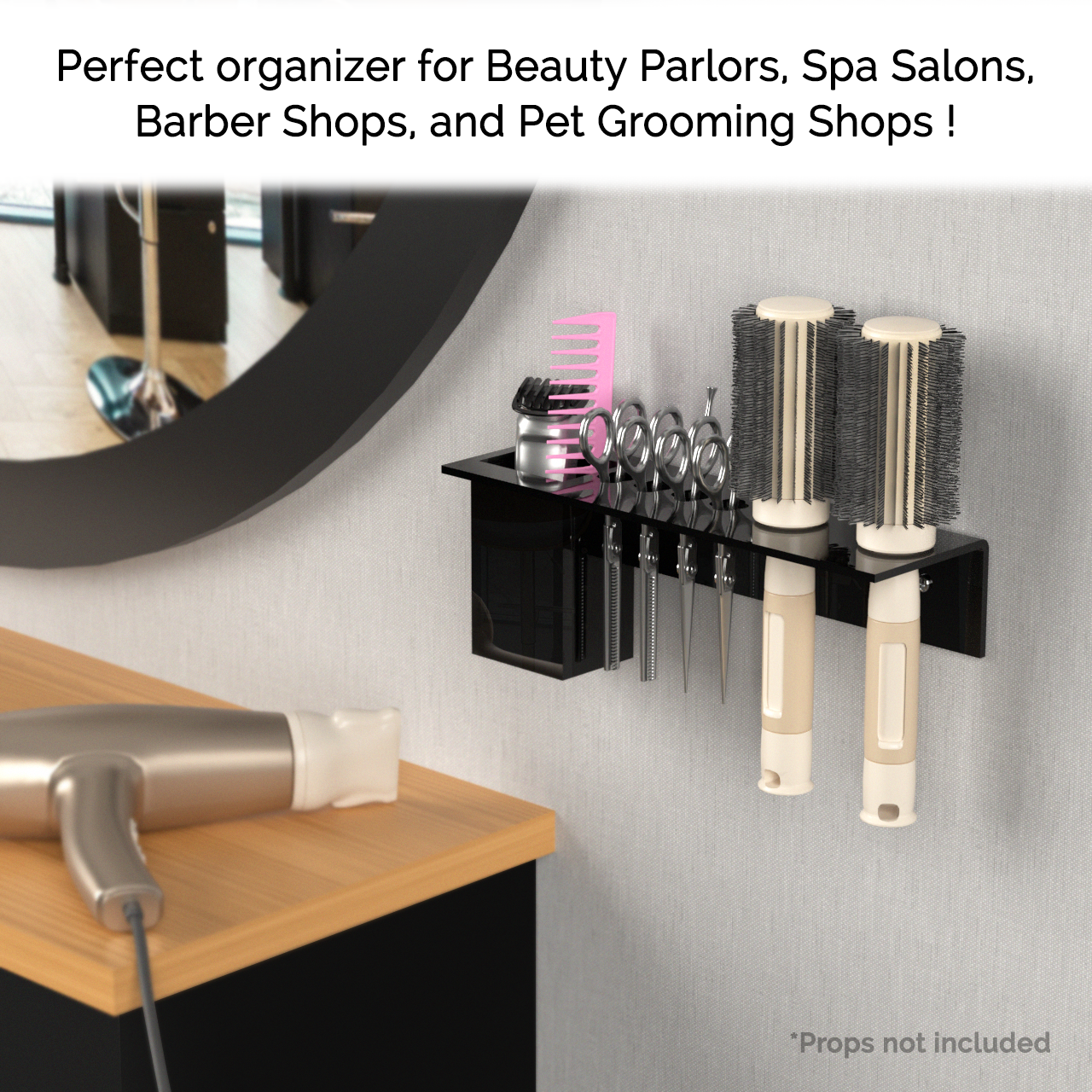 Black Acrylic Scissor Holder