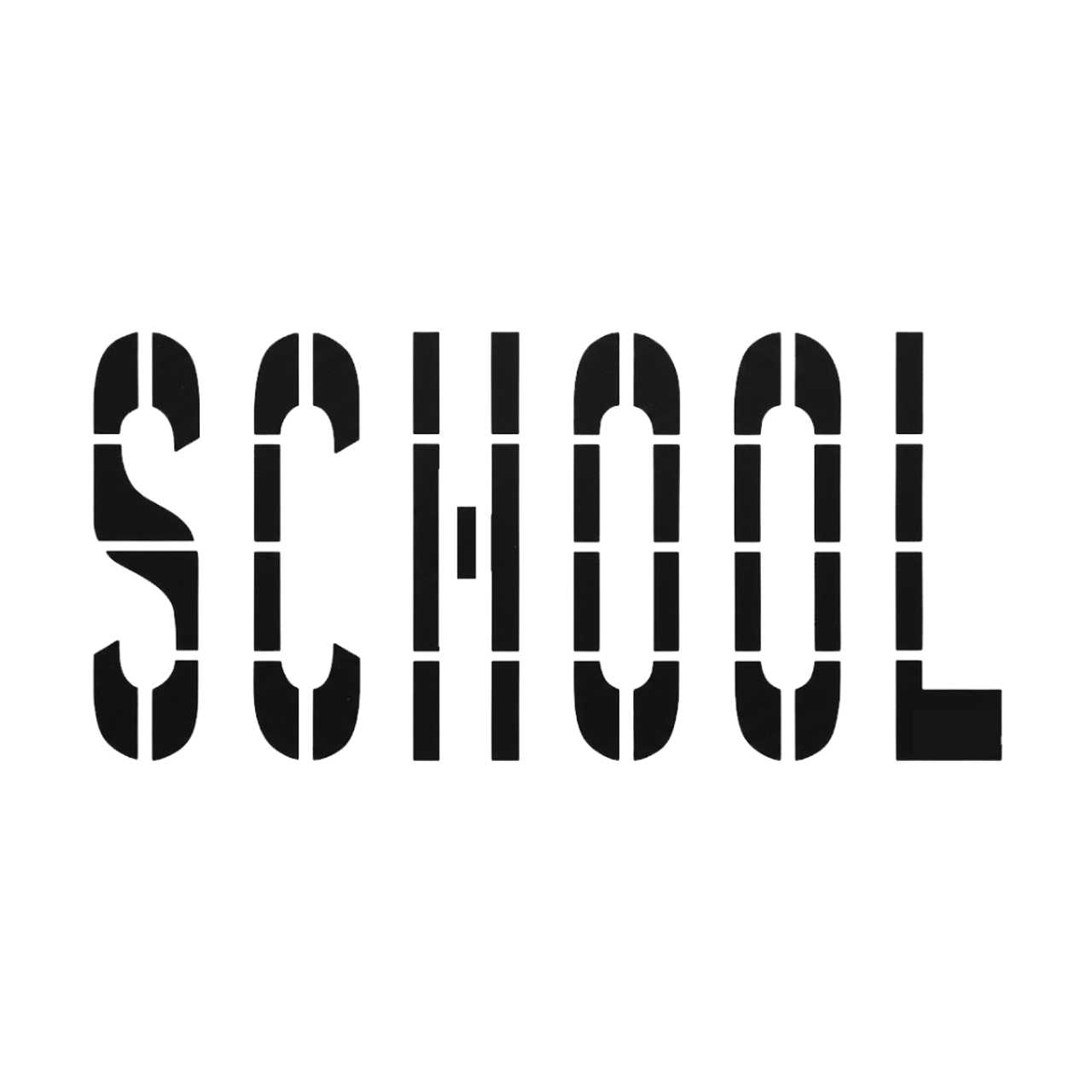 SCHOOL Stencil with 48" Letters for Parking Lots and Crosswalks