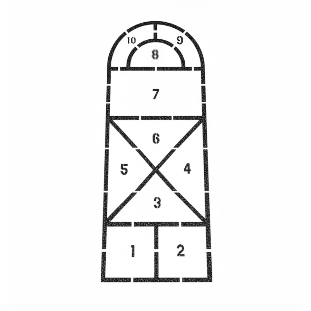 Large Hopscotch Stencil for Playgrounds and Parks Large Hopscotch Stencil for Playgrounds and Parks