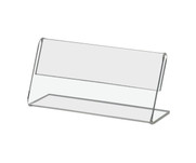 2.25W x 3.25H Small Sign Holder Tabletop Slant Back Side Load