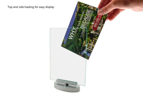 8.5W x 11H Rotating Sign Holder Green Edge with Swivel Base