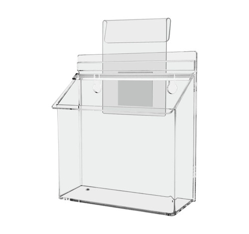 Seven and a half inch wide by five and a half inches high Vehicle Brochure Holder with Lid and Window Hook Seven and a half inch wide by five and a half inches high Vehicle Brochure Holder with Lid and Window Hook