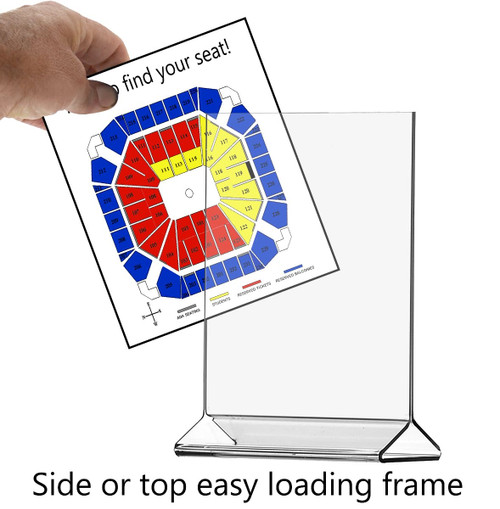Four By Six Top Load Sign Holder Double Sided Tabletop Ad Frame with literature and text
