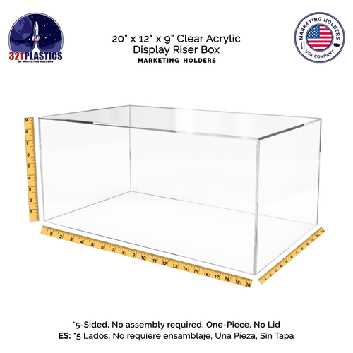 Acrylic 5 Sided Box - 14 x 14 x 14