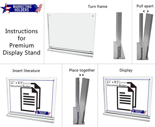 TableCraft Clear Acrylic Sign Holder With Magnets - 4L x 1 1/4W x 2 5/8H