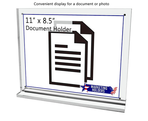 TableCraft Clear Acrylic Sign Holder With Magnets - 4L x 1 1/4W x 2 5/8H