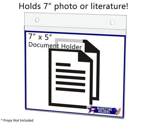 Seven Inches Wide by Five and a Half Inches High Holds photo or literature Seven Inches Wide by Five and a Half Inches High Holds photo or literature
