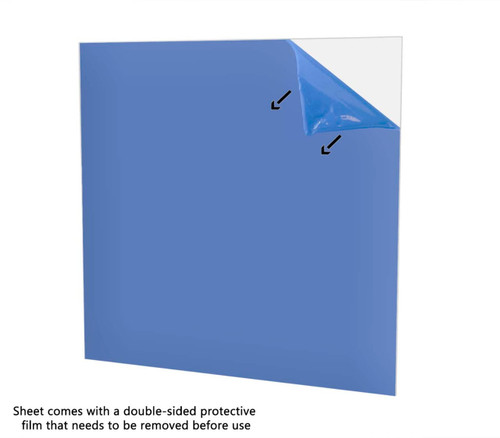 Sheet comes with a double sided protective film that needs to be removed before use Sheet comes with a double sided protective film that needs to be removed before use