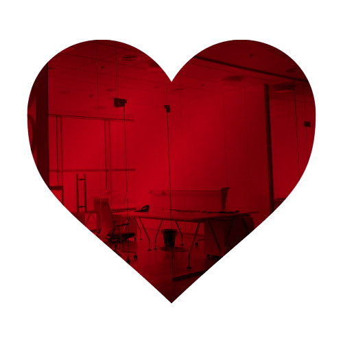 Medium Red Heart Mirror