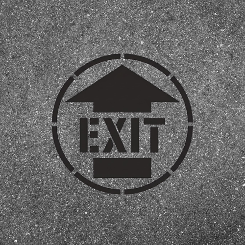 EXIT Stencil with Arrow for Walls Ceilings and Floors