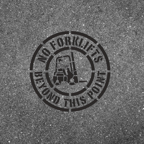 NO FORKLIFTS BEYOND THIS POINT 24" Safety Stencil