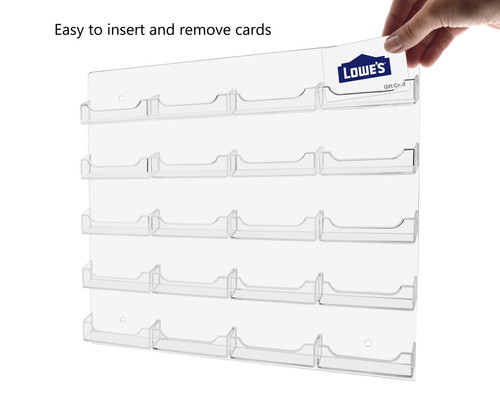 20 Pocket Wall Mount Clear Acrylic Business Card Holder