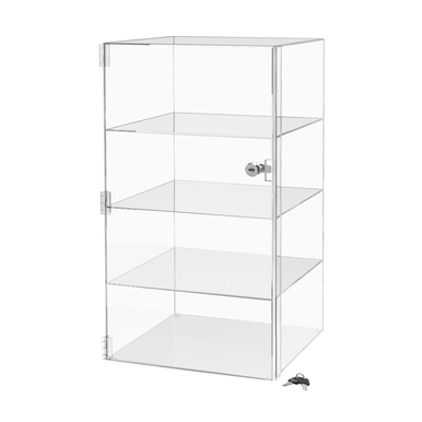 12W x 7D x 19H Acrylic Locking Display Cabinet 3 Shelves