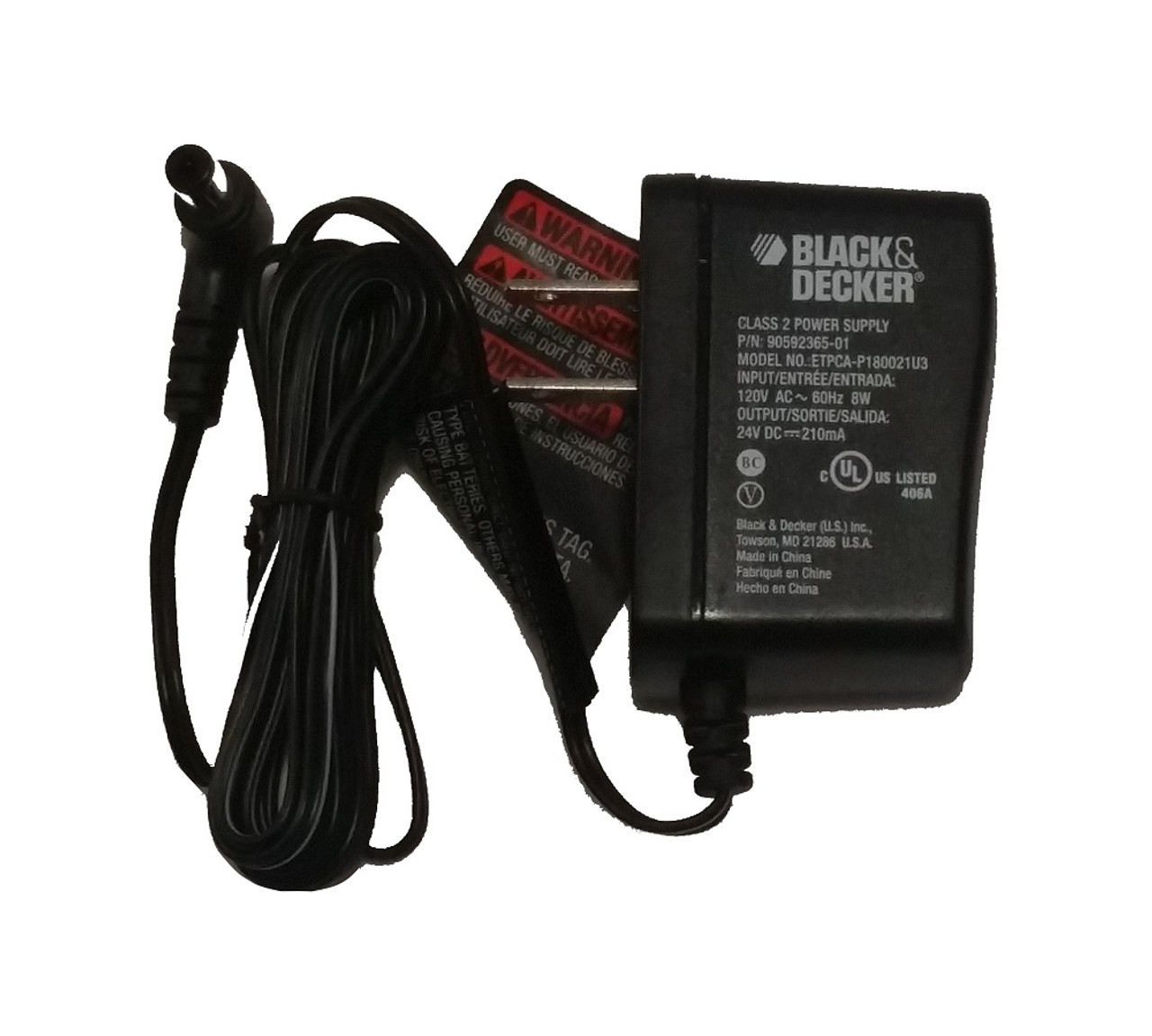 Black & Decker 90592365-01 Charger - PowerToolReplacementParts