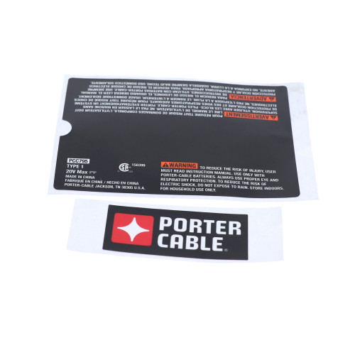 Porter Cable 5140198-89 Label Set