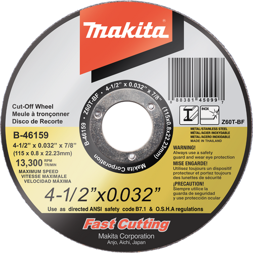 Makita B-46159 4-1/2" X .032" X 7/8" Ultra Thin Cut-Off Wheel
