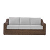 Shoreline wicker sofa in Cane Brown finish with Slate cushions with White Welt [Cane Brown][Slate]