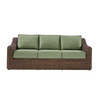 Shoreline wicker sofa in Cane Brown finish with Aloe cushions [Cane Brown][Aloe]