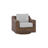 Shoreline wicker swivel glider in Cane Brown finish with Slate cushions with White Welt [Cane Brown][Slate]