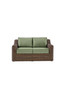 Shoreline wicker loveseat in Cane Brown finish with Aloe cushions [Cane Brown][Aloe]