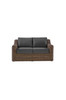 Shoreline wicker loveseat in Cane Brown finish with Carbon cushions [Cane Brown][Carbon]