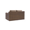 Shoreline wicker loveseat in Cane Brown finish with Pebble cushions [Cane Brown][Pebble]