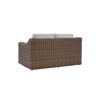 Shoreline wicker loveseat in Cane Brown finish with Slate cushions with White Welt [Cane Brown][Slate]