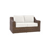 Shoreline wicker loveseat in Cane Brown finish with Canvas Birdseye cushions [Cane Brown][Canvas Birdseye]