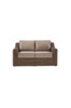 Shoreline wicker loveseat in Cane Brown finish with Pebble cushions [Cane Brown][Pebble]