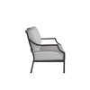 Lydia Loveseat Matte Black with Slate Cushion With White Welt [Slate]