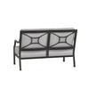 Lydia Loveseat Matte Black with Slate Cushion With White Welt [Slate]