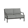 Lydia Loveseat Matte Black with steeple grey fabric [Steeple Grey]