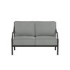 Lydia Loveseat Matte Black with steeple grey fabric [Steeple Grey]