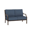 Lydia Loveseat Speckled Walnut with Indigo Azure Cushion [Indigo Azure]