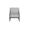 Lydia Lounge Chair Matte Black with Slate Cushion With White Welt [Slate]