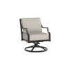 Lydia Swivel Rocker Matte Black with Pebble Cushion [Pebble]