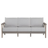 Chloe Sofa with Slate Cushion With White Welt in Coastal Grey Finish [Slate][Coastal Grey]