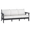 Chloe Sofa with Canvas Birdseye Cushion in Black Finish [Canvas Birdseye][Black]