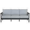 Chloe Sofa with Mist Cushion in Black Finish [Mist][Black]